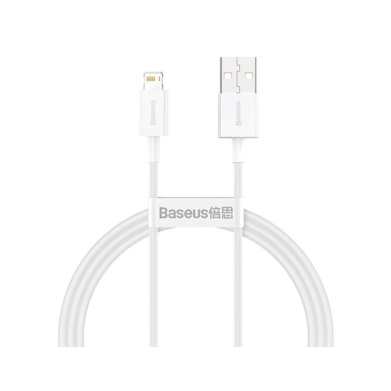 Baseus Cable USB 3.0 vers Lightning 2.4A 1M Blanc