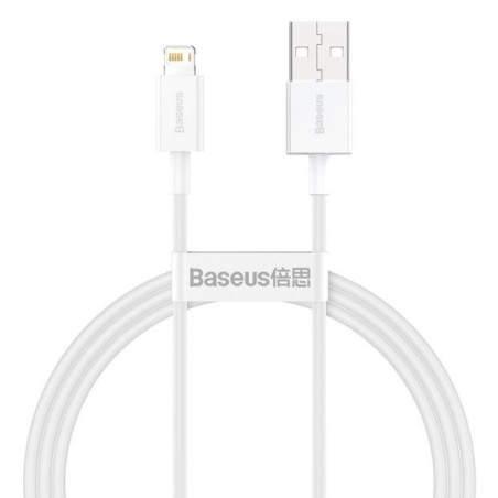 Baseus Cable USB 3.0 vers Lightning 2.4A 1M Blanc