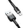 Cable Nylon USB Baseus / Lightning 2,5A 1M Noir