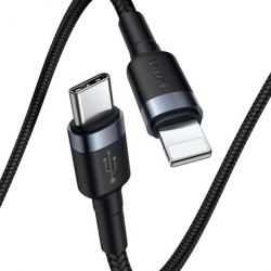 Cable Nylon USB Type-C Baseus / Lighnting 18W 1M Noir