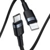 Cable Nylon USB Type-C Baseus / Lighnting 18W 1M Noir