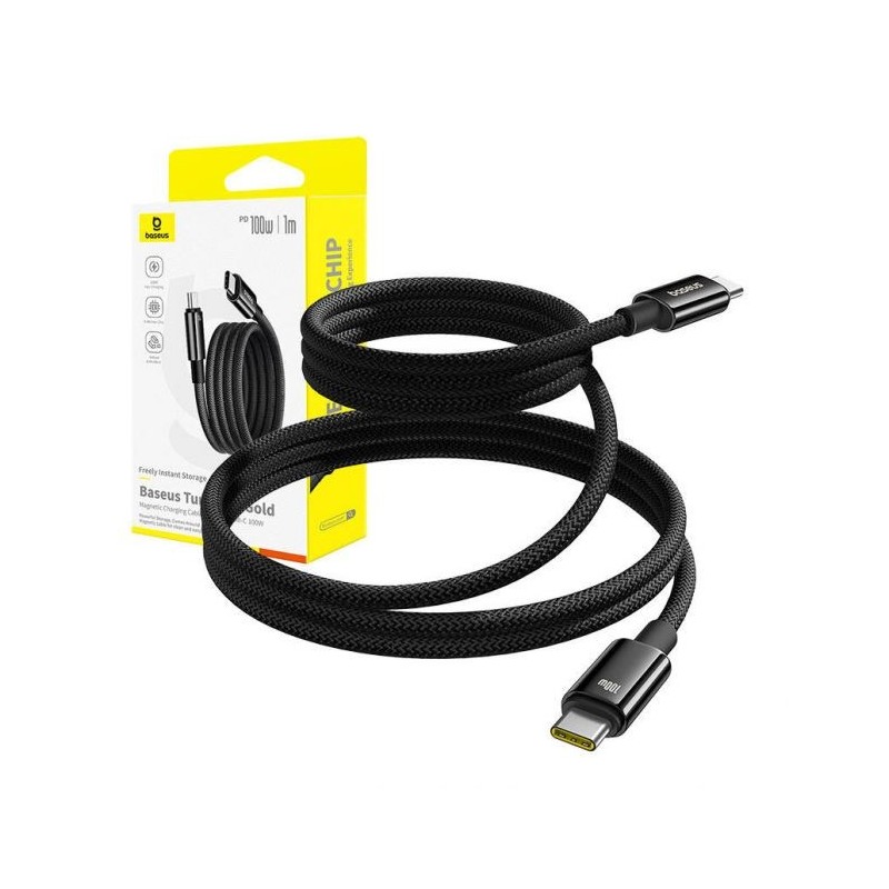 Baseus Câble USB-C vers USB-C Charge Rapide 100W 1 m Noir Câble Recharge Reconditionné