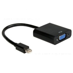 Adaptateur Mini DisplayPort vers VGA Noir Adaptateur Vidéo Reconditionné