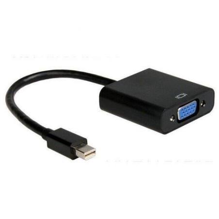 Adaptateur Mini DisplayPort vers VGA Noir Adaptateur Vidéo Reconditionné