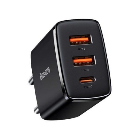 Baseus Chargeur Rapide 3 Ports USB Noir Chargeur Secteur Reconditionné