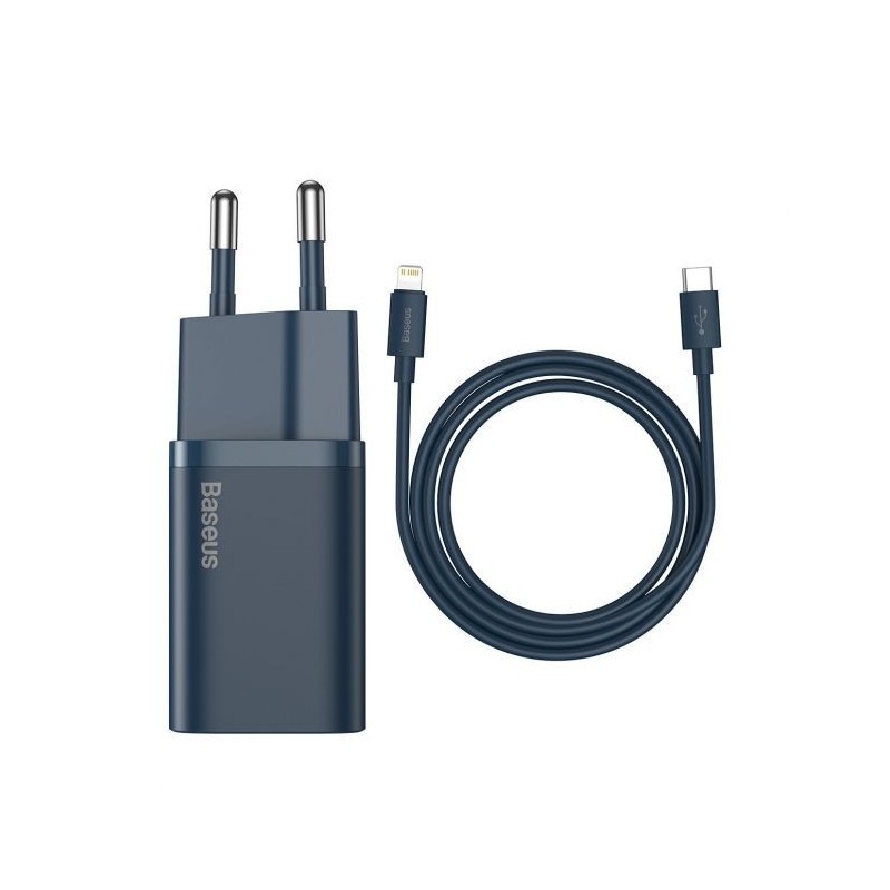 Baseus Chargeur Rapide USB-C 20W avec Câble Lightning Noir Chargeur Reconditionné