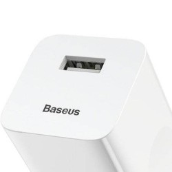 Baseus Chargeur Rapide USB 3.0 24W Blanc Chargeur Secteur Reconditionné