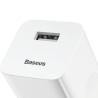 Baseus Chargeur Rapide USB 3.0 24W Blanc Chargeur Secteur Reconditionné