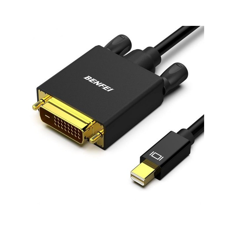 Benfei Câble Mini DisplayPort vers DVI 0,9 m Noir Câble Vidéo Reconditionné