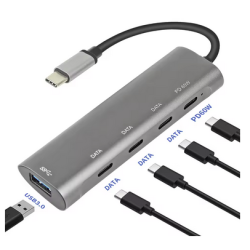 Hub Multifonction USB-C vers PD HUB 5 en 1 Gris Hub USB Type-C Reconditionné