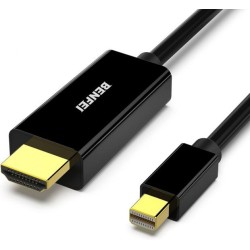 Benfei Câble Mini DisplayPort vers HDMI 1,8 m Noir Câble Audio Vidéo Reconditionné