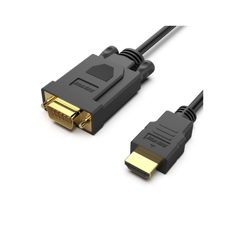 Benfei Câble HDMI vers VGA 1,8 m Noir Câble Vidéo Reconditionné