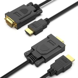 Benfei Câble HDMI vers VGA 1,8 m Noir Câble Vidéo Reconditionné