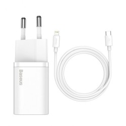 Chargeur Rapide Baseus USB-C 20W + Cable Lightning Blanc