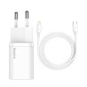 Chargeur Rapide Baseus USB-C 20W + Cable Lightning Blanc