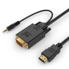 Adaptateur HDMI vers VGA avec Audio 3,5 mm Noir Adaptateur Audio Vidéo Reconditionné
