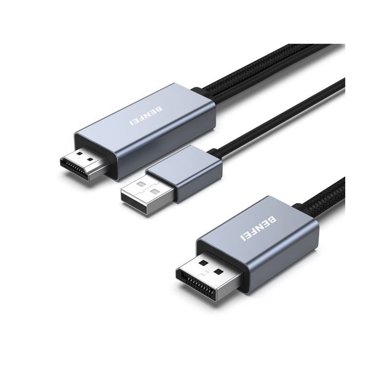 Benfei Câble HDMI vers DisplayPort 1,8 m Noir Câble Audio Vidéo Reconditionné