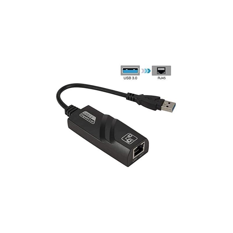 Adaptateur USB 3.0 vers RJ45 Gigabit 10/100/1000 Mbps Gris Adaptateur Réseau Reconditionné