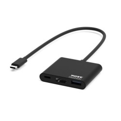 Port Designs Mini Station d’Accueil 1 x 4K USB-C 3 60W Gris Reconditionnée