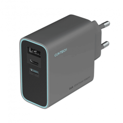 Cuktech Chargeur Rapide 2 USB-C et USB-A Gris Chargeur Secteur Reconditionné