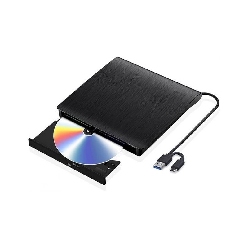 Lecteur CD DVD Externe Graveur Portable USB 3.0 RW/ROM Noir Reconditionné