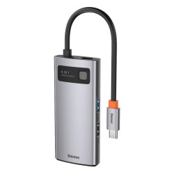 Baseus Hub USB Type-C 4 en 1 Gris Hub USB-C Reconditionné