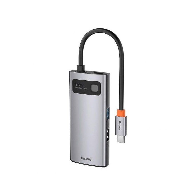 Baseus Hub USB Type-C 4 en 1 Gris Hub USB-C Reconditionné