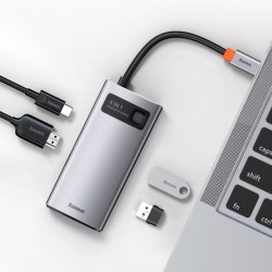 Baseus Hub USB Type-C 4 en 1 Gris Hub USB-C Reconditionné