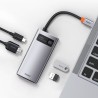 Baseus Hub USB Type-C 4 en 1 Gris Hub USB-C Reconditionné
