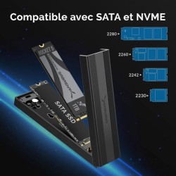 Sabrent Boîtier M.2 NVMe SSD Noir Boîtier Stockage Reconditionné