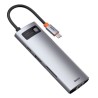 Baseus Hub USB Type-C 8 en 1 USB-C Gris Hub Multiconnexion Reconditionné