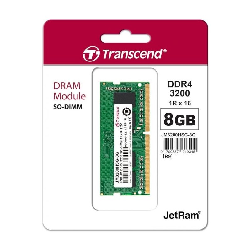 Transcend RAM 8 Go DDR4 SO-DIMM pour Ordinateur Portable Reconditionnée