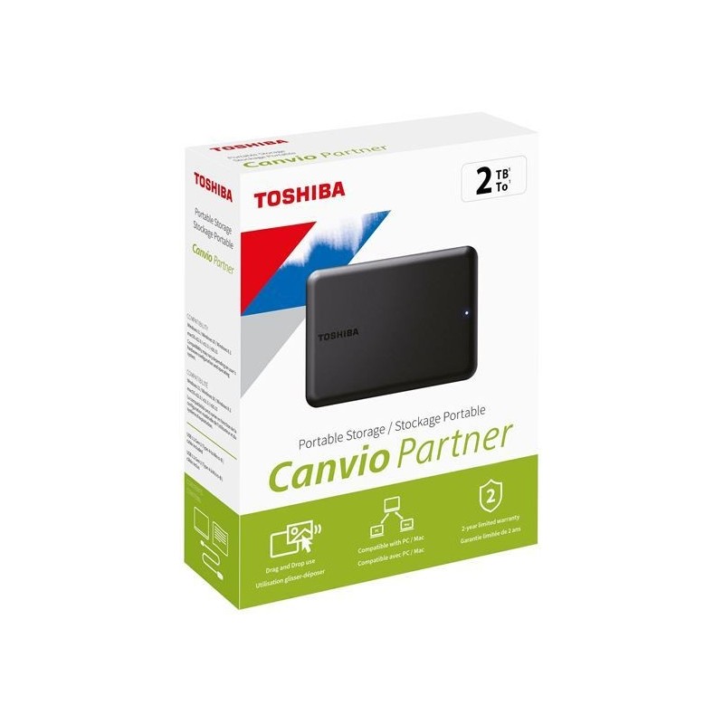 Toshiba Canvio Partner 2 To Noir Disque Dur Externe Reconditionné